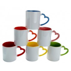 Inner Color Heart Handle Mug